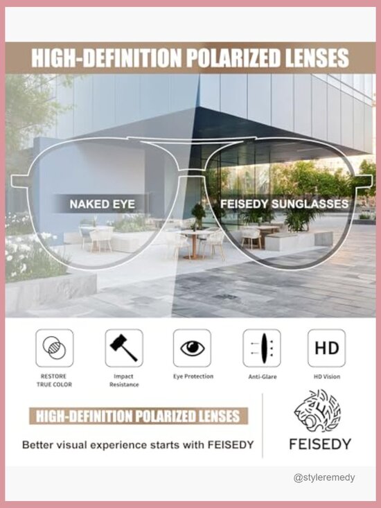 Retro Polarized Aviator Sunglasses Vintage Square Frame Metal Plastic